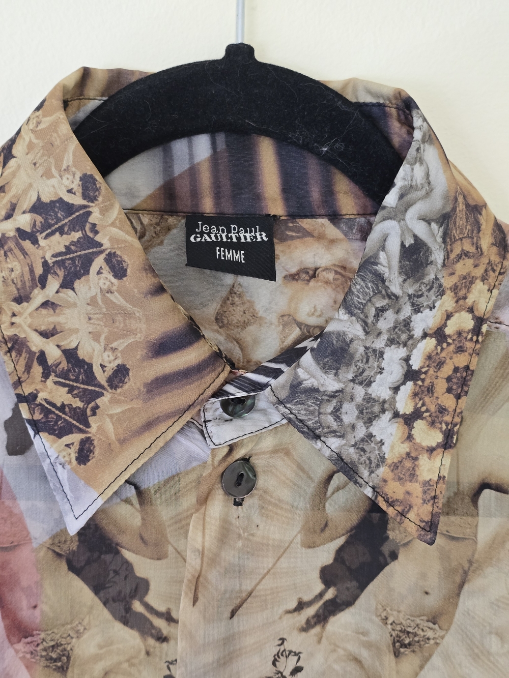 Jean Paul Gaultier Femme Vintage 100% Silk Blouse IT42 FR38 US8 Rare Print - Picture 12 of 14